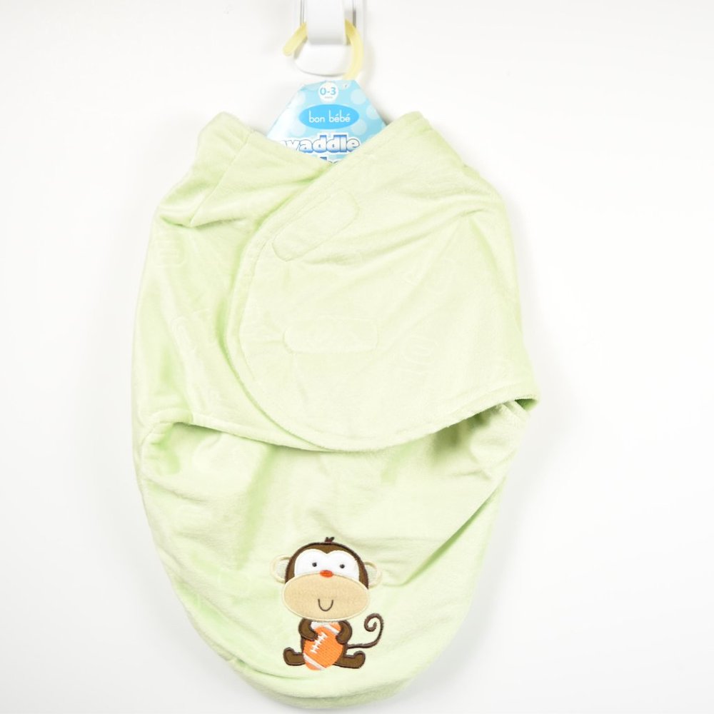 Soft green short pile fleece swaddle NEW WITH TAGS